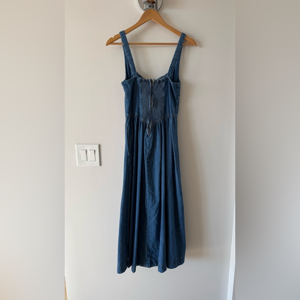 Reformation Baila Denim Fit & Flare Midi Dress - Picture 4 of 5
